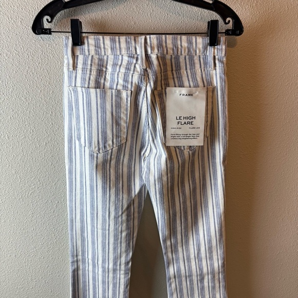 New FRAME Le High Flare Surfer Stripe High Waist Jeans Dutch Blue Multi NWT 25 - Picture 14 of 16